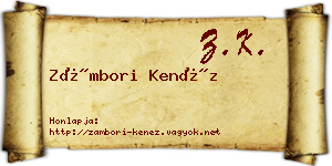 Zámbori Kenéz névjegykártya